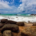 stones sea waves splashes splash-Natural scenery Desktop wallpaper 1920x1080