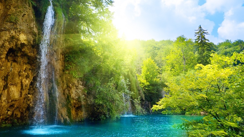 forest falls-World most famous waterfall landscape wallpaper 1920x1080